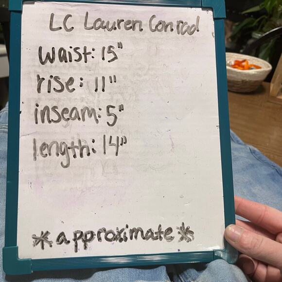 LC Lauren Conrad High Rise Denim Shorts 5 Inch Cuffed Jean Casual Summer Size 8 - Picture 9 of 9